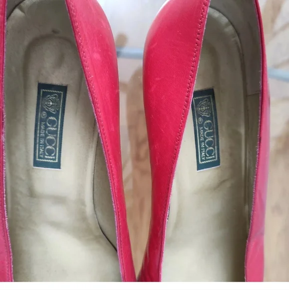 Vintage Gucci Kitten Heels Red Pump Retro Y2K Women's 40B